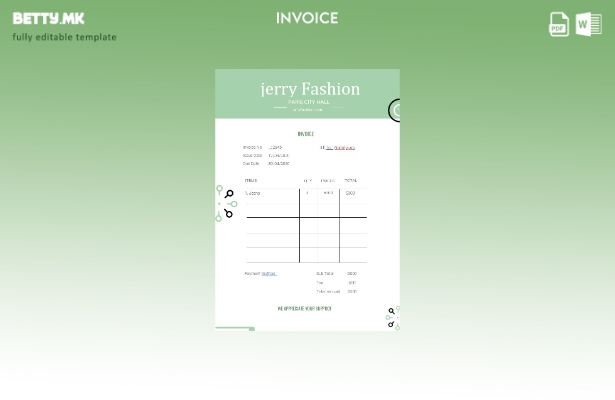 Шаблон за фактура за модна продавница во модерен стил